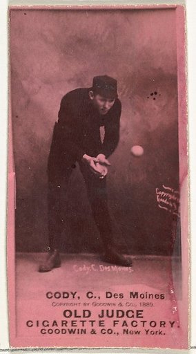 Michael J. Cody, Catcher, Des Moines Prohibitionists, from the Old Judge series (N172) for Old Judge Cigarettes