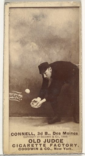 Peter J. Connell, 3rd Base, Des Moines Prohibitionists, from the Old Judge series (N172) for Old Judge Cigarettes