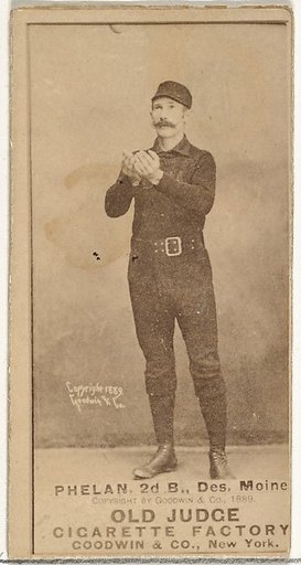 James Dickson "Dick" Phelan, 2nd Base, Des Moines Prohibitionists, from the Old Judge series (N172) for Old Judge Cigarettes