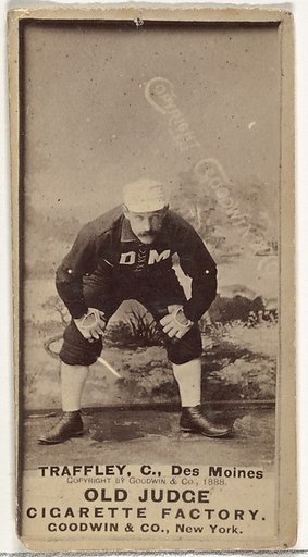William Franklin "Bill" Traffley, Catcher, Des Moines Prohibitionists, from the Old Judge series (N172) for Old Judge Cigarettes