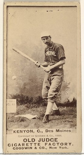 P. Jacob "Jack" Kenyon, Catcher, Des Moines Prohibitionists, from the Old Judge series (N172) for Old Judge Cigarettes