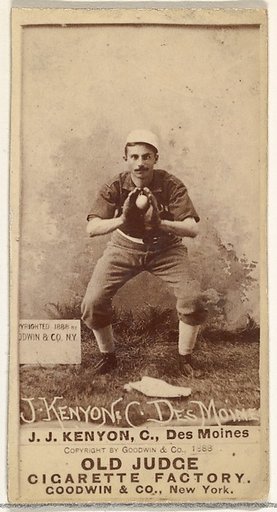 P. Jacob "Jack" Kenyon, Catcher, Des Moines Prohibitionists, from the Old Judge series (N172) for Old Judge Cigarettes