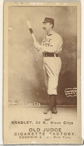 George Washington "Grin" Bradley, 3rd Base, Sioux City Corn Huskers, from the Old Judge series (N172) for Old Judge Cigarettes