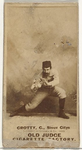 Joseph P. "Joe" Crotty, Catcher, Sioux City Corn Huskers, from the Old Judge series (N172) for Old Judge Cigarettes