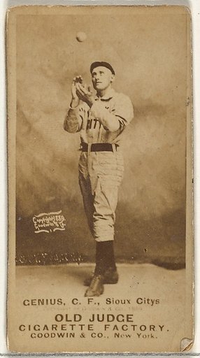 C. Frank Genins, Center Field, Sioux City Corn Huskers, from the Old Judge series (N172) for Old Judge Cigarettes