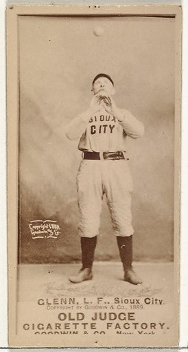 Edward C. "Mouse" Glenn, Left Field, Sioux City Corn Huskers, from the Old Judge series (N172) for Old Judge Cigarettes