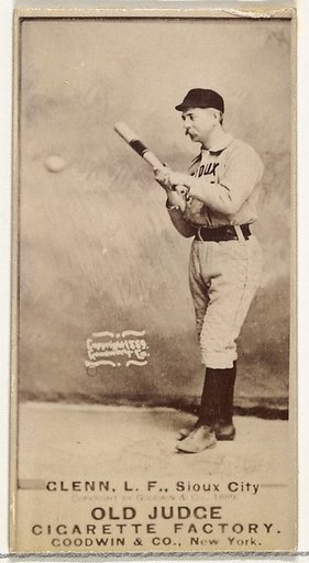 Edward C. "Mouse" Glenn, Left Field, Sioux City Corn Huskers, from the Old Judge series (N172) for Old Judge Cigarettes
