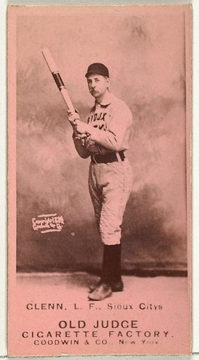 Edward C. "Mouse" Glenn, Left Field, Sioux City Corn Huskers, from the Old Judge series (N172) for Old Judge Cigarettes