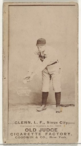 Edward C. "Mouse" Glenn, Left Field, Sioux City Corn Huskers, from the Old Judge series (N172) for Old Judge Cigarettes