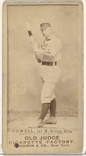 James Edwin "Jim" Powell, Manager and 1st Base, Sioux City Corn Huskers, from the Old Judge series (N172) for Old Judge Cigarettes