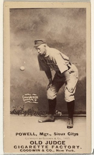 James Edwin "Jim" Powell, Manager and 1st Base, Sioux City Corn Huskers, from the Old Judge series (N172) for Old Judge Cigarettes