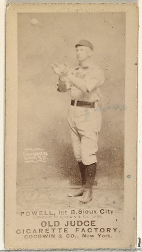James Edwin "Jim" Powell, Manager and 1st Base, Sioux City Corn Huskers, from the Old Judge series (N172) for Old Judge Cigarettes