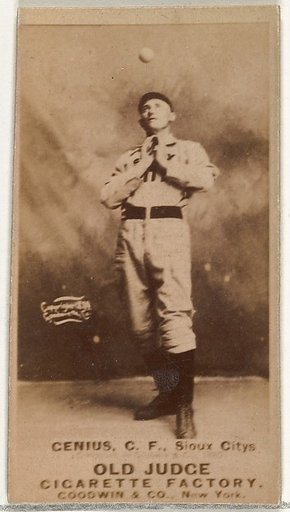 C. Frank Genins, Center Field, Sioux City Corn Huskers, from the Old Judge series (N172) for Old Judge Cigarettes