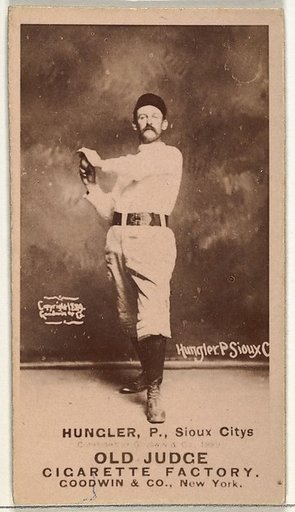 Al C. Hungler, Pitcher, Sioux City Corn Huskers, from the Old Judge series (N172) for Old Judge Cigarettes