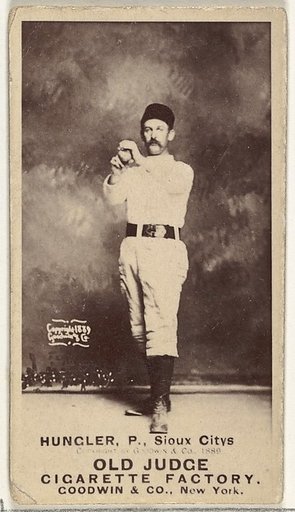 Al C. Hungler, Pitcher, Sioux City Corn Huskers, from the Old Judge series (N172) for Old Judge Cigarettes