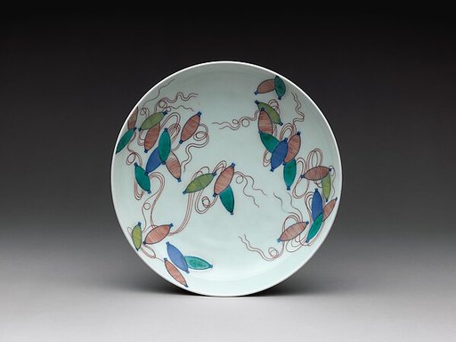 Dish with Design of Spools of Thread
