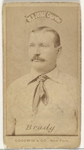 Stephen A. "Steve" Brady, New York Metropolitans, from the Old Judge series (N172) for Old Judge Cigarettes