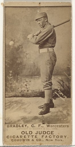 Bradley, Center Field, Worcester, from the Old Judge series (N172) for Old Judge Cigarettes