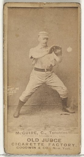 James Thomas "Deacon" McGuire, Catcher, Toronto Canucks, from the Old Judge series (N172) for Old Judge Cigarettes