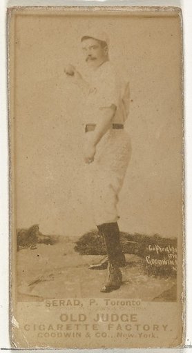 William I. "Billy" Serad, Pitcher, Toronto Canucks, from the Old Judge series (N172) for Old Judge Cigarettes