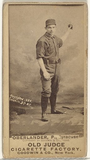 Hartman Louis "Doc" Oberlander, Pitcher, Syracuse, from the Old Judge series (N172) for Old Judge Cigarettes
