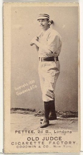 Patrick E. "Pat" Pettee, 2nd Base, London Tecumsehs, from the Old Judge series (N172) for Old Judge Cigarettes
