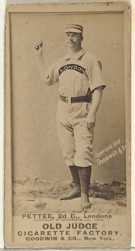 Patrick E. "Pat" Pettee, 2nd Base, London Tecumsehs, from the Old Judge series (N172) for Old Judge Cigarettes