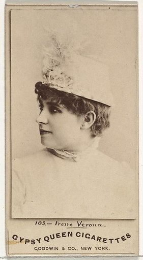 Irene Verona, from the Actors and Actresses series (N171) for Gypsy Queen Cigarettes