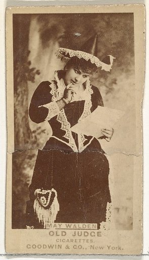 May Walden, from the Actors and Actresses series (N171) for Old Judge Cigarettes