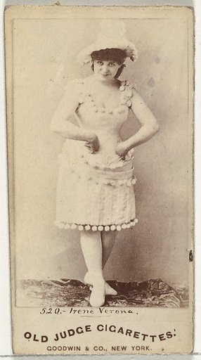 Irene Verona, from the Actors and Actresses series (N171) for Old Judge Cigarettes