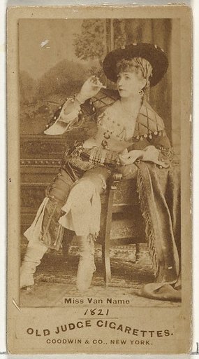 Miss Van Name, from the Actors and Actresses series (N171) for Old Judge Cigarettes
