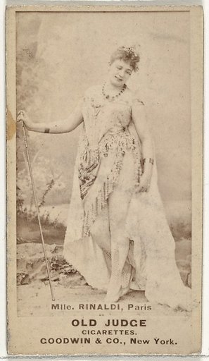 Mlle. Rinaldi, Paris, from the Actors and Actresses series (N171) for Old Judge Cigarettes