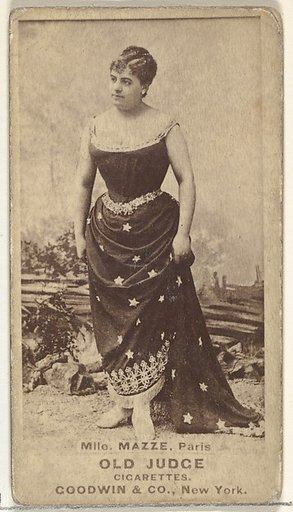 Mlle. Mazze, Paris, from the Actors and Actresses series (N171) for Old Judge Cigarettes