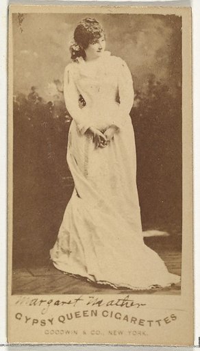 Margaret Mather, from the Actors and Actresses series (N171) for Gypsy Queen Cigarettes