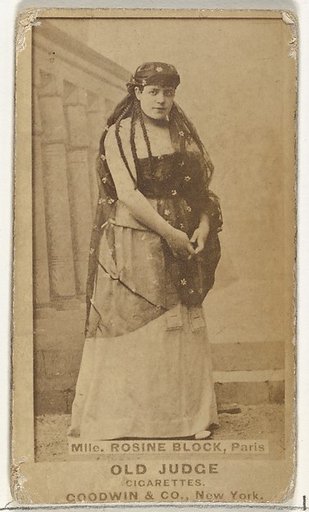 Mlle. Rosine Block, Paris, from the Actors and Actresses series (N171) for Old Judge Cigarettes