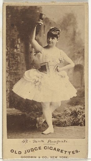 Mlle. Bonfanti, Paris, from the Actors and Actresses series (N171) for Old Judge Cigarettes