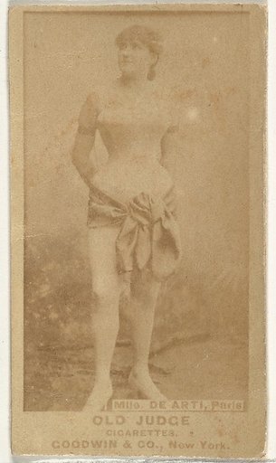 Mlle. De Arti, Paris, from the Actors and Actresses series (N171) for Old Judge Cigarettes