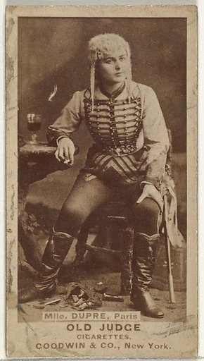 Mlle. Dupre, Paris, from the Actors and Actresses series (N171) for Old Judge Cigarettes
