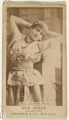 Mlle. Elren, Paris, from the Actors and Actresses series (N171) for Old Judge Cigarettes