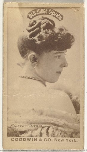 Florence Girard, from the Actors and Actresses series (N171) for Old Judge Cigarettes