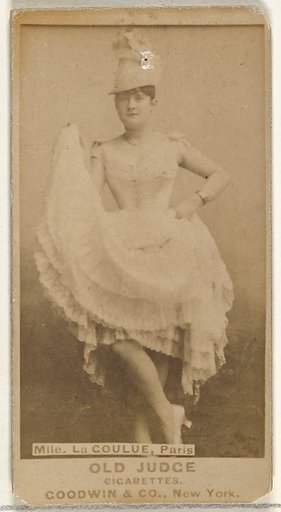 Mlle. La Coulue, Paris, from the Actors and Actresses series (N171) for Old Judge Cigarettes