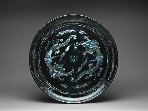 Tray with Pair of Dragons