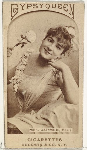 Mlle. Carmen, Paris, from the Actors and Actresses series (N171) for Gypsy Queen Cigarettes