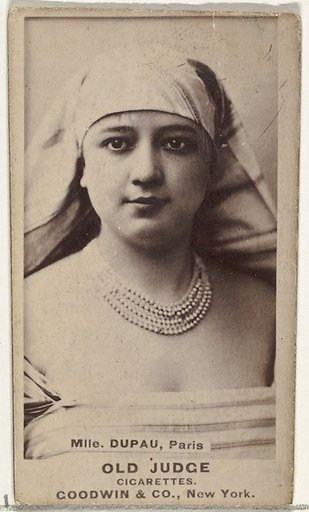 Mlle. Dupau, Paris, from the Actors and Actresses series (N171) for Old Judge Cigarettes