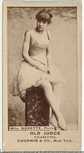Mlle. Norette, Paris, from the Actors and Actresses series (N171) for Old Judge Cigarettes
