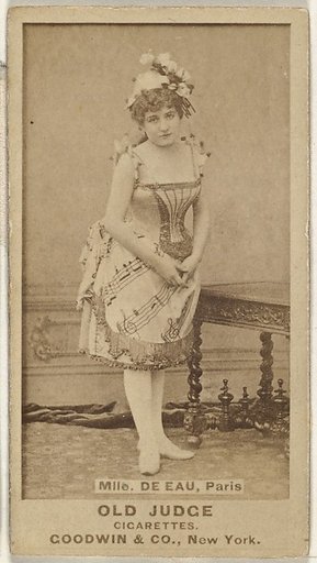 Mlle. De Eau, Paris, from the Actors and Actresses series (N171) for Old Judge Cigarettes