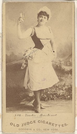 Sadie Martinot, from the Actors and Actresses series (N171) for Old Judge Cigarettes