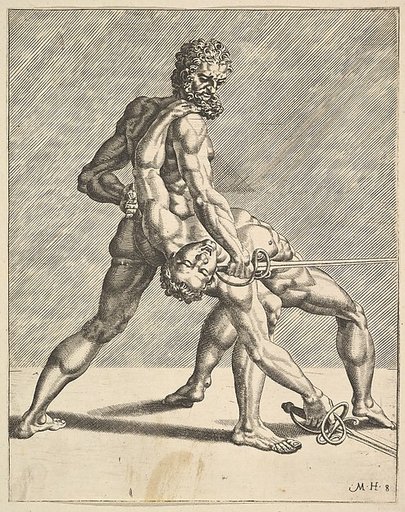 Two Fencers, from Fencers, plate 8