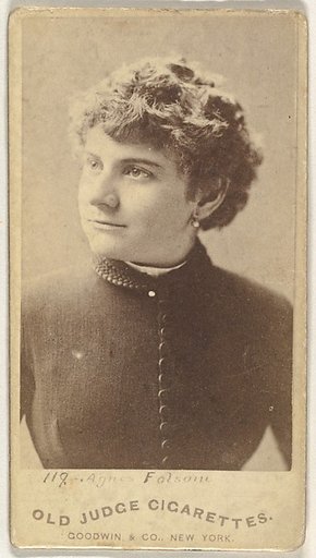 Agnes Folsom, from the Actors and Actresses series (N171) for Old Judge Cigarettes