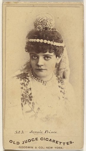 Jennie Prince, from the Actors and Actresses series (N171) for Old Judge Cigarettes